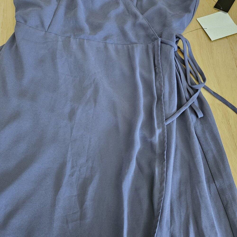 Lulus Wrap Dress Here's To Us High Low Maxi - Denim Blue- XL - NWT - Picture 6 of 11
